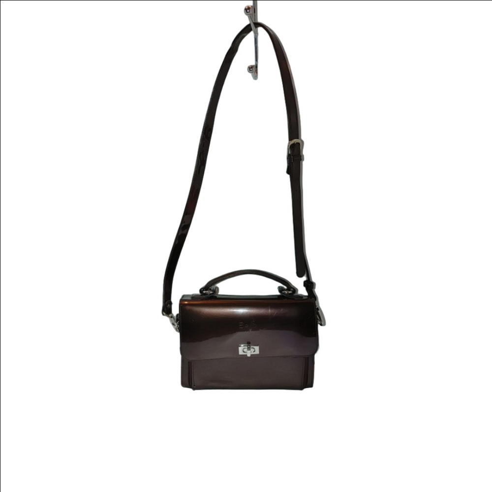Beijo Metallic Purple Patent Leather Crossbody w. Built